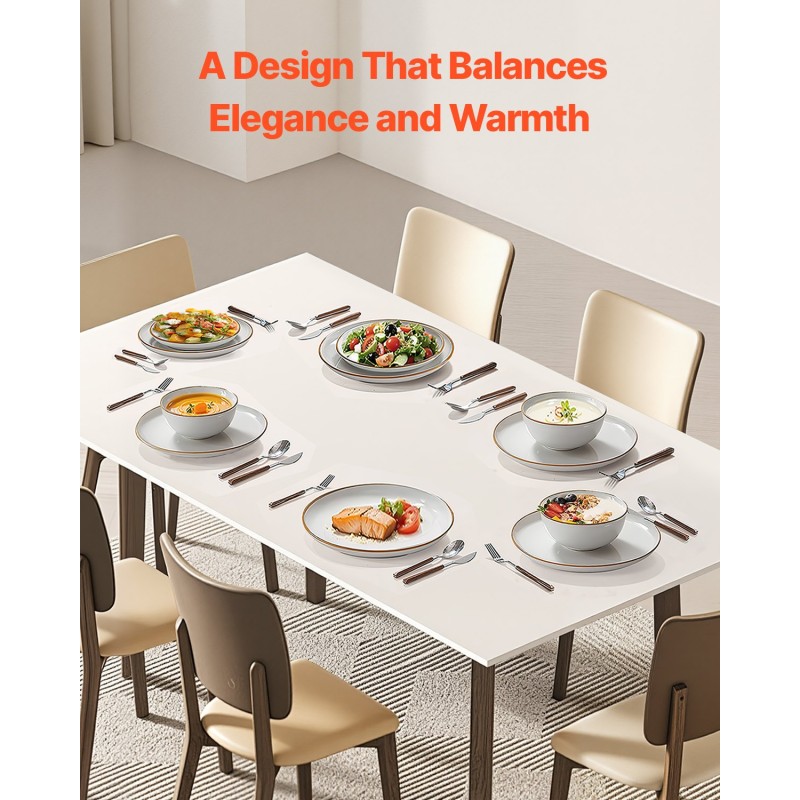 Keraaminen astiasarja 18-osainen 6 hengelle norsunluu astianpesukone ja mikroaaltouuni