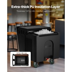 Eristetty jäätelokero kestävä muovirakenne 56,7 kg kapasiteetti 45 mm polyuretaanieriste