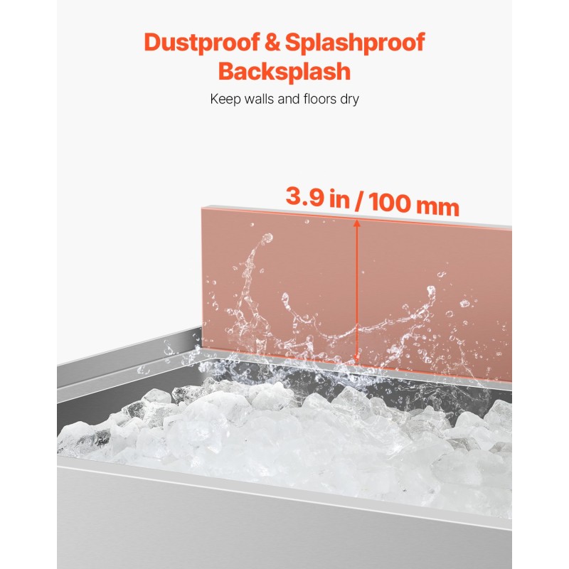 Jääallas 78,4 l 304-elintarviketeräs polyuretaanieriste liukukansi tiskin alle