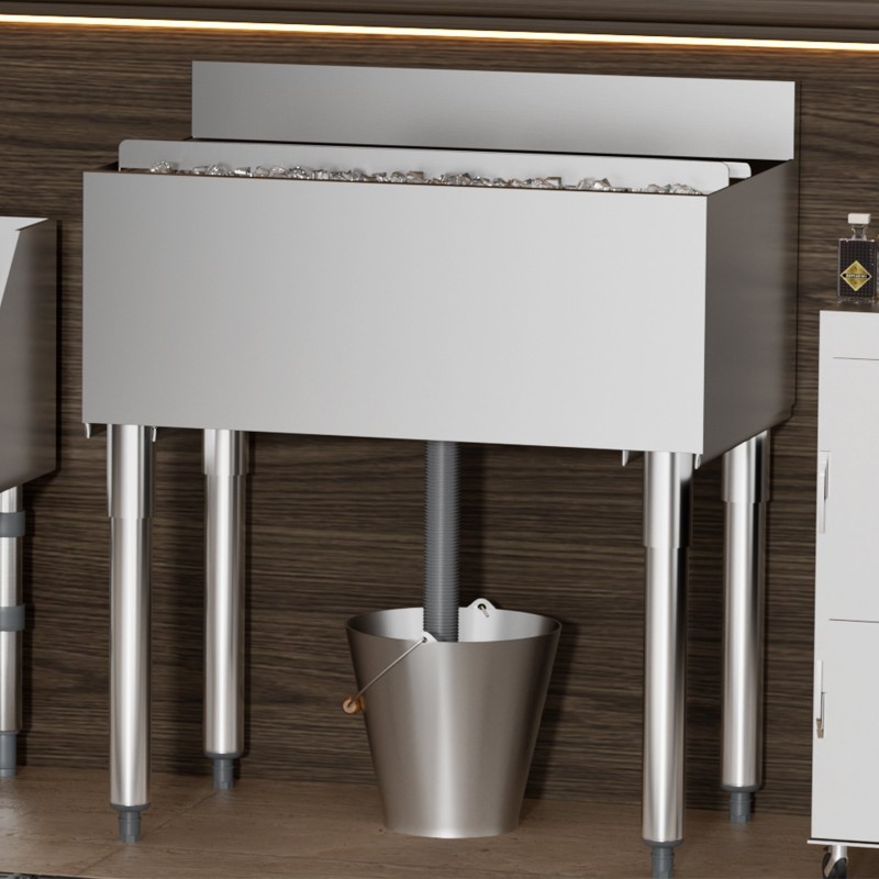 Jääallas 78,4 l 304-elintarviketeräs polyuretaanieriste liukukansi tiskin alle