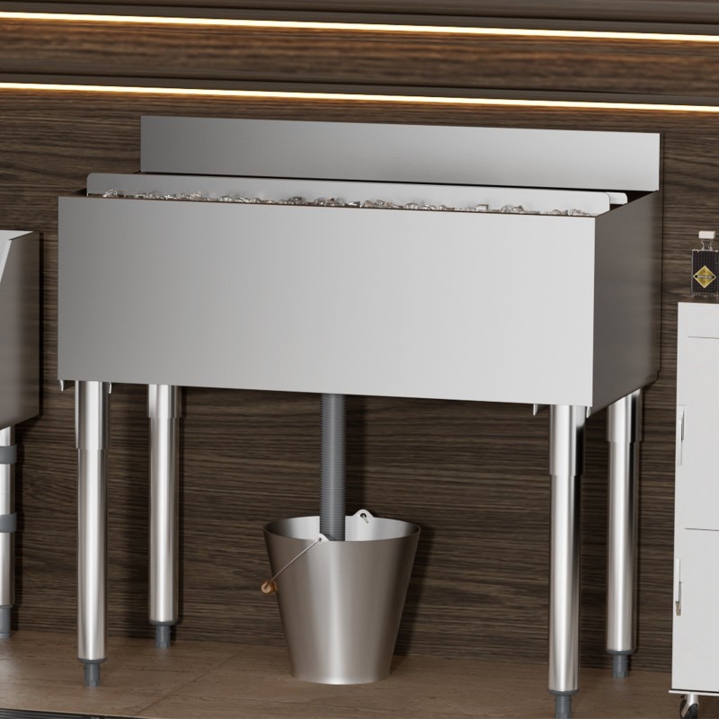 Kaupallinen alajäähylly 95,3 l 304-elintarvikelaatuisesta teräksestä liukuva kansi