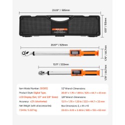 Digitaalinen momenttiavainsarja 2-osainen 1/2 ja 3/8 LCD-näytöllä