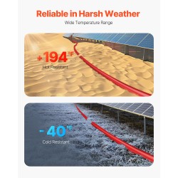 Aurinkopaneelin jatkokaapeli 6 mm² 30,48 m kuparijohtimella IP67 punainen