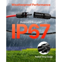 Aurinkopaneelin jatkokaapelisarja kupari 6 mm² 2 kpl 15,24 m vesitiiviit liittimet