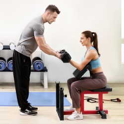 Säädettävä hauiskääntöpenkki hiiliteräsrunko 200 kg kantavuus levytangoille ja käsipainoille kotisaliin