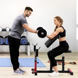 Hauiskääntöpenkki hiiliteräsrunko kaksisataa kilogrammaa kantava säädettävä istuin tukee levytankoa ja käsipainoja