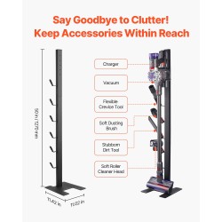 Pölynimuritelin 1270 mm kylmävalssattu SPCC-teräs 6 koukkua yhteensopiva Dyson-varsi-imureille