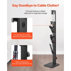 Varsi-imurin vapaasti seisova teline hiiliteräs musta 126 cm 6 koukulla