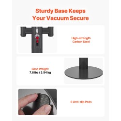 Pölynimurin teline säädettävä korkeus 34–51 tuumaa hiiliteräs itseseisova 3 pidikettä 6 lisävarusteelle