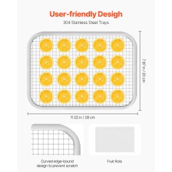 Sähköinen elintarvikekuivuri kahdeksan kerrosta ruostumattomat teräshyllyt säädettävä lämpötila digitaalinen ohjaus
