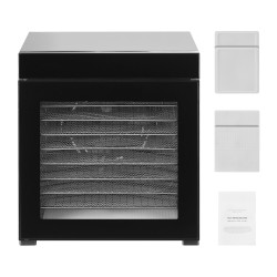 Elintarvikekuivain 1000W 10 ruostumattomasta teräksestä tehtyä tarjotinta 25L säädettävä lämpötila