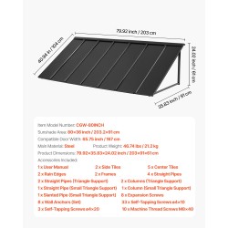 Teräsovikatos 2032×910 mm musta kolmiorunkoinen ovelle ja ikkunalle