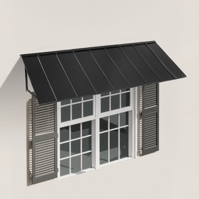 Teräksinen katos oveen 2641×910 mm musta 0,8 mm teräslevyt