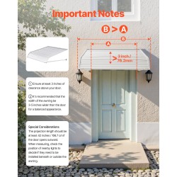 Ovi- ja ikkunakatos alumiiniseoksesta 1016×1066 mm vedenpoistolla