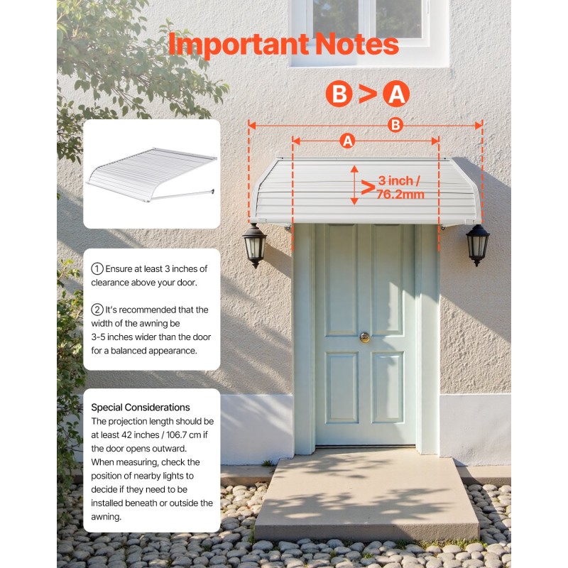 Ovi- ja ikkunakatos alumiiniseoksesta 1016×1066 mm vedenpoistolla