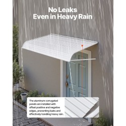 Alumiininen ovikatos 1524×1066 mm sadesuoja oville