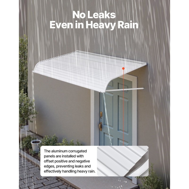 Alumiininen ovikatos 1524×1066 mm sadesuoja oville