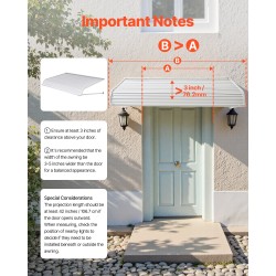 Alumiininen ovikatos 1524×1066 mm sadesuoja oville