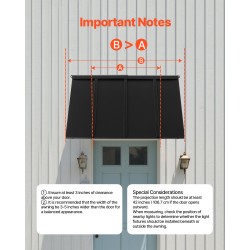 Teräksinen ovi- ja ikkunakatos 1125×610 mm musta 0,8 mm
