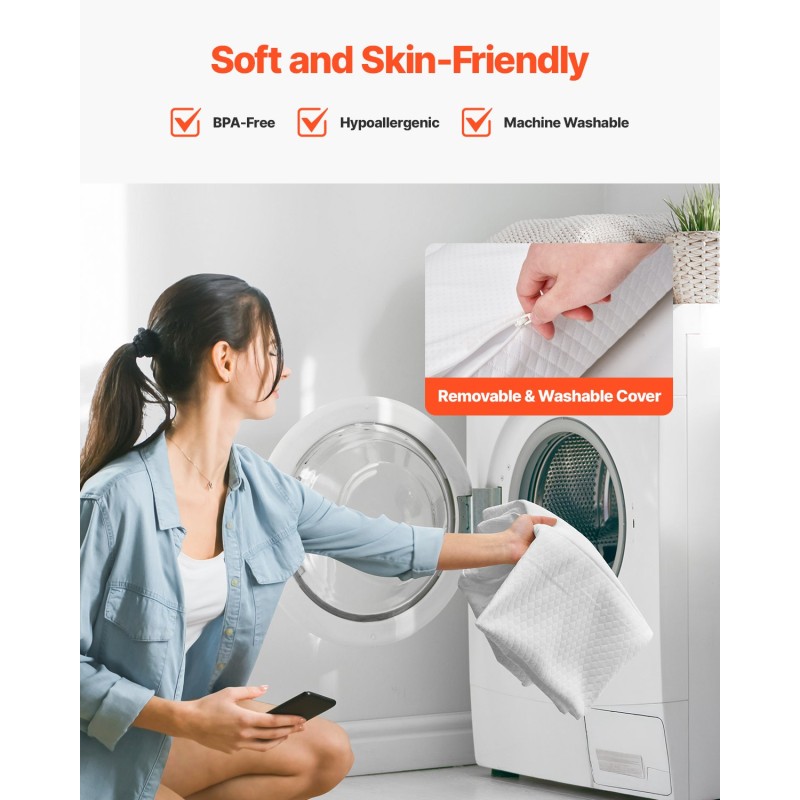 Sängyn reunatuki 132 cm pitkä korkean palautuvuuden vaahtoydin taaperoille