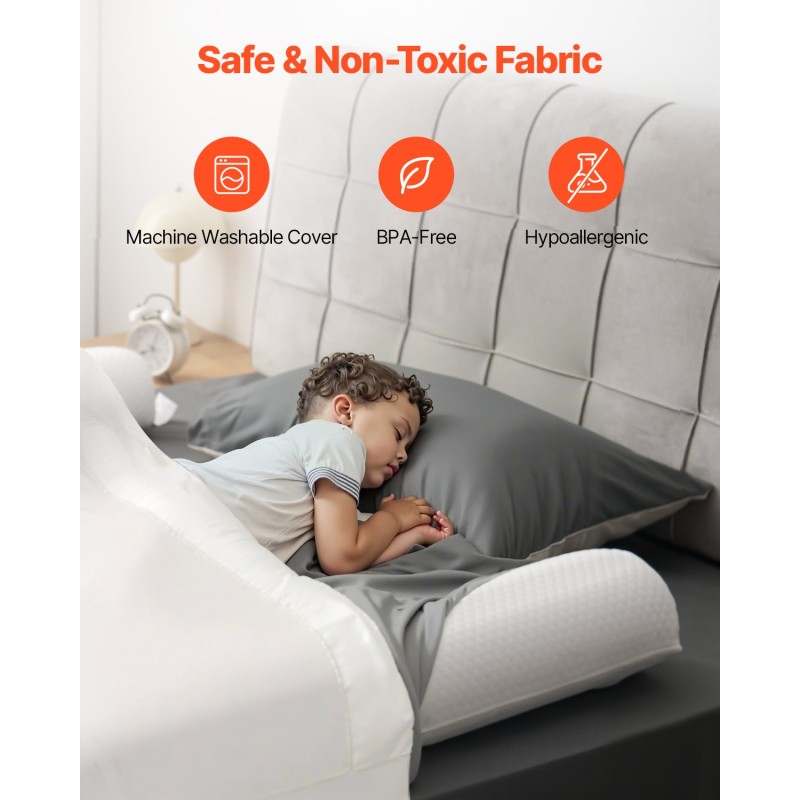 Ilmatäytteinen sängyn reunasuoja PVC sisus 132 cm 2 kpl taaperoille