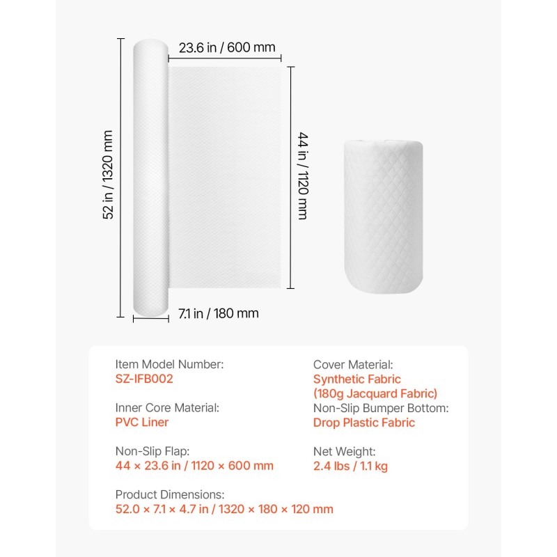 Ilmatäytteinen sängyn reunasuoja PVC sisus 132 cm 2 kpl taaperoille