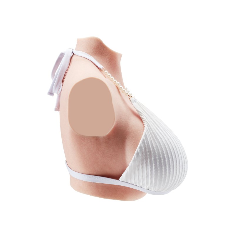 Rintapanssari silikonista valmistettu koko K vaalea ihonsävy cosplay- ja drag-esiintymisiin