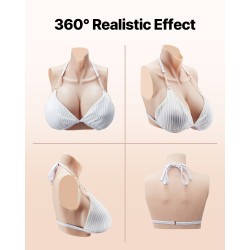 Silikoninen rintapanssari H-kuppi norsunluu realistinen rintalinja cosplay- ja drag-esiintymisiin