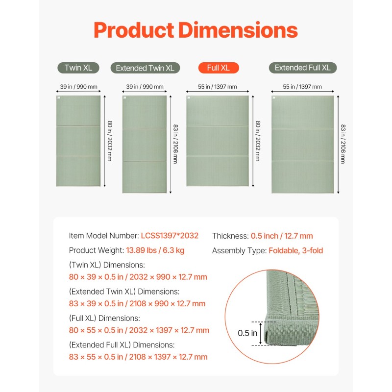 Tatamimatto luonnollisesta ruohokasvista 2032x1397 mm kolmiosainen taitto liukumaton tausta