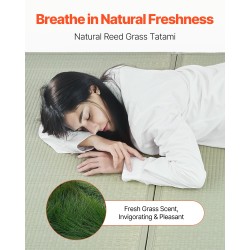 Tatamimatto luonnollisesta ruohokasvista 2032x1397 mm kolmiosainen taitto liukumaton tausta