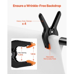 Säädettävä taustateline hiiliteräs musta 145–260 cm korkeus 139–306 cm leveys