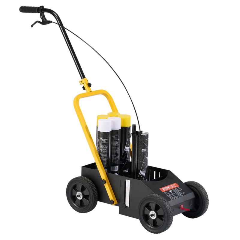 Linjamaalauskone työnnettävä 4-pyöräinen hiilirakenneteräksinen runko säädettävä viivanleveys 56–102 mm säilytyskori 5–6