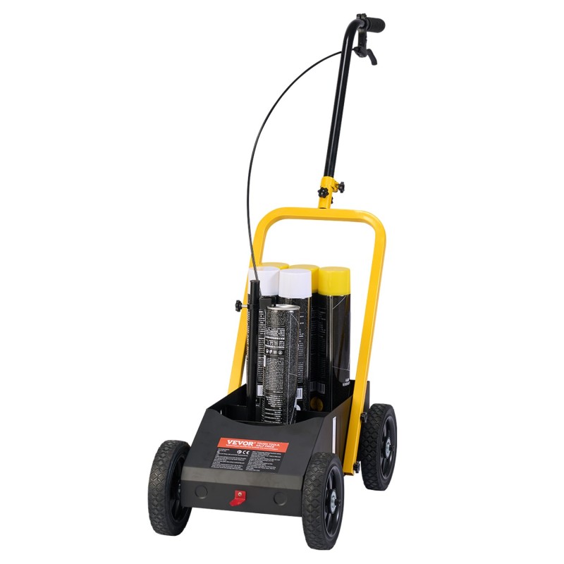 Linjamaalauskone työnnettävä 4-pyöräinen hiilirakenneteräksinen runko säädettävä viivanleveys 56–102 mm säilytyskori 5–6