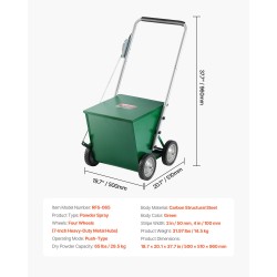 Kuivajauhemerkkauslaite hiilirakenneteräs 29,5 kg kapasiteetilla säädettävä viivanleveys 50/100 mm