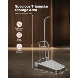 Matkatavaravaunu ruostumattomasta teräksestä 272 kg kantavuus pinoamismallinen kolmipyöräinen