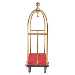 Matkatavaravaunu ruostumattomasta teräksestä 680 kg kantokyky neljällä kumipyörällä hotellikäyttöön