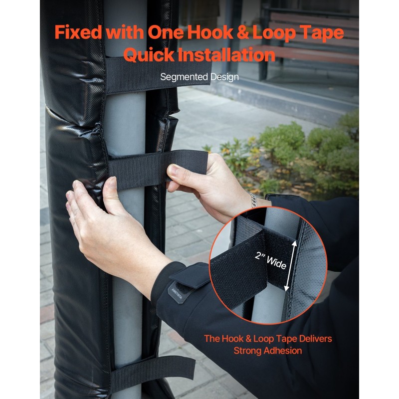 Koripallotelineen tolppasuoja PVC-verkkomateriaali helmipehmuste 1800 mm musta