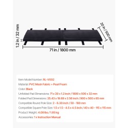 Koripallotelineen tolppasuoja PVC-verkkomateriaali helmipehmuste 1800 mm musta