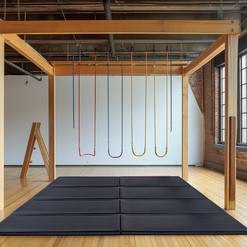 Seinäpehmuste PVC-verkkokangas helmi-vaahto 1500 x 500 x 50 mm musta urheilutiloihin