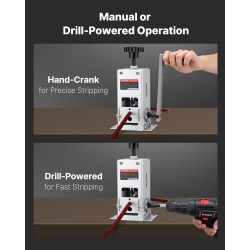 Johdonkuorintakone teräsrunko 1,5–30 mm käsikampi tai porakäyttö romukuparin kierrätys