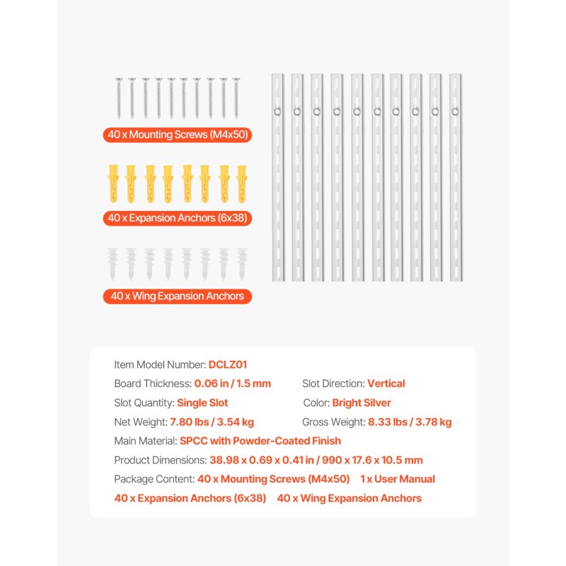 Seinähyllykiskot SPCC-teräs 990 mm 10 kpl yksittäisellä uralla jauhemaalattu kirkas hopea