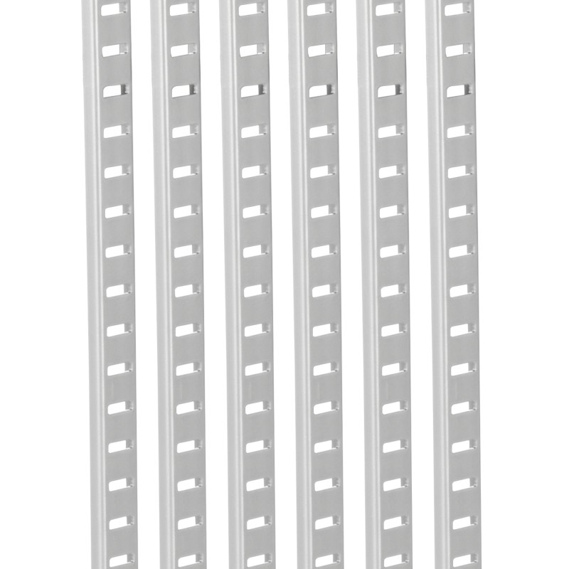 Säädettävät teräksiset hyllykiskot 923 mm 6 kpl jauhemaalattu kirkas hopea