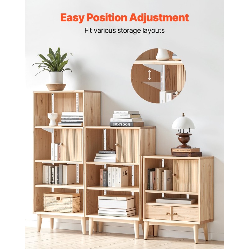 Seinähyllykiskot SPCC-teräs 1536 mm valkoinen kaksoisura säädettävä