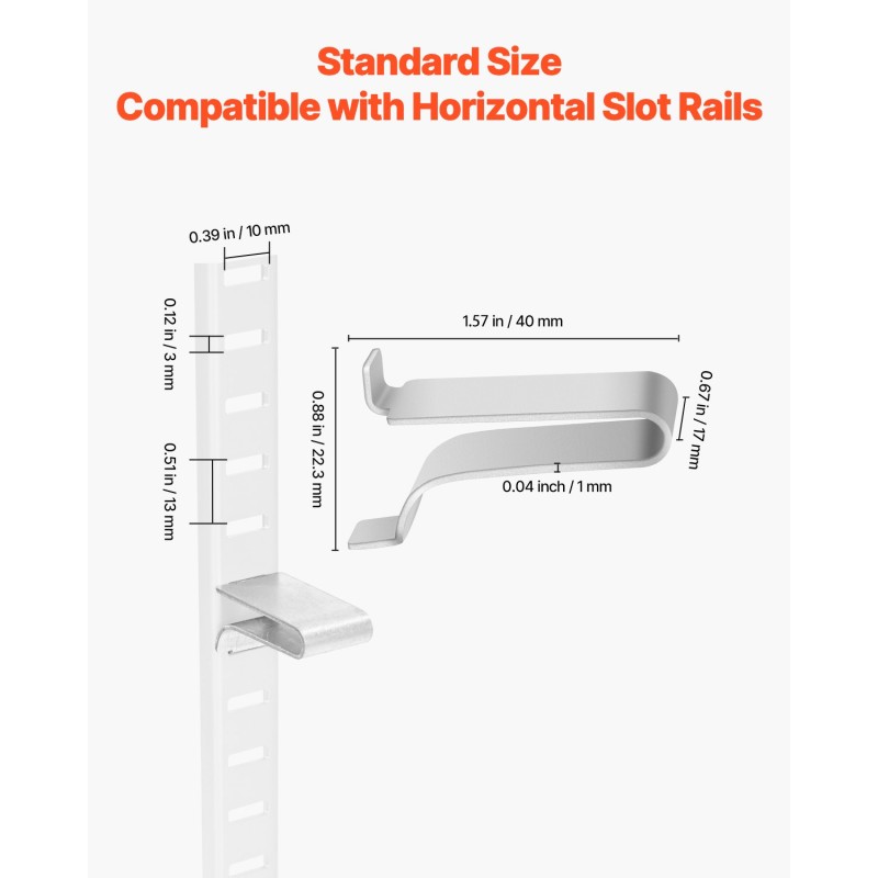 Hyllynkiinnikkeet vaakakiskoille säädettävät sinkkipinnoitettu teräs 40 kpl