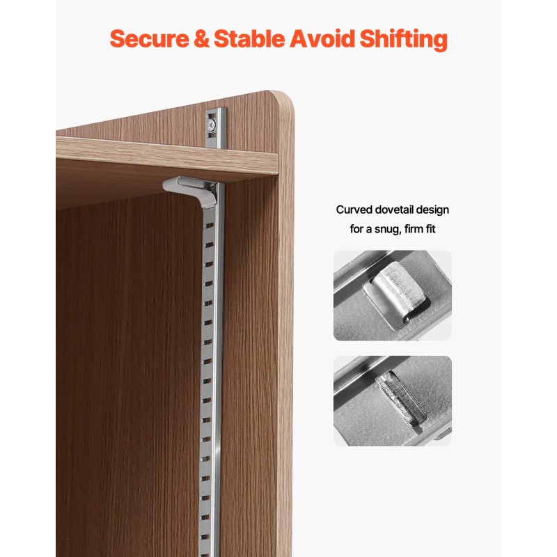 Hyllynkiinnikkeet vaakakiskoille säädettävät sinkkipinnoitettu teräs 40 kpl