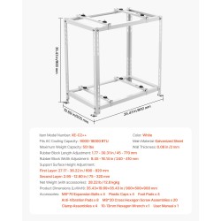Lattiateline ilmalämpöpumpun ulkoyksikölle galvanoitu teräs säädettävä korkeus 250 kg