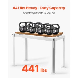 Lattiateline ilmalämpöpumpun ulkoyksikölle sinkitty teräs säädettävä korkeus 200 kg valkoinen