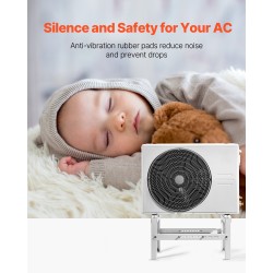 Maajalusta sinkitty teräs 710–1200 mm ulkoyksikölle 350 kg