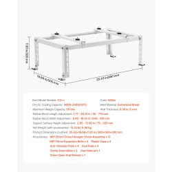 Maahan asennettava mini-split-teline sinkitty teräs säädettävä 900–24000 BTU 250 kg