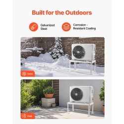 Ilmastointilaitteen lattiateline galvanoitua terästä säädettävä korkeus 200 kg kantavuus